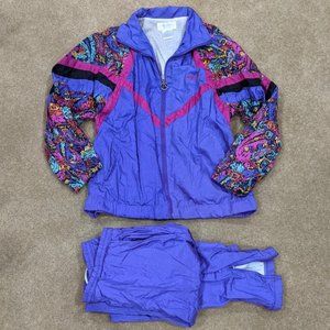 Adolfo Sport Retro Purple Track Suit